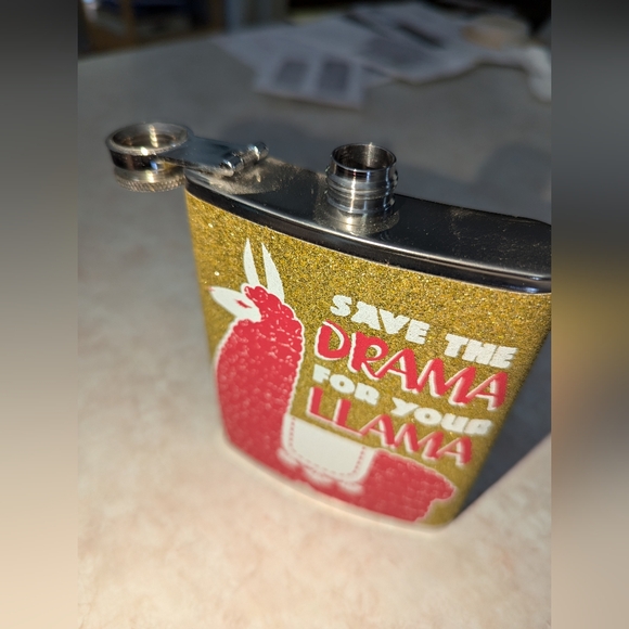 Drama llama Flask + 🦙 Shot glasses sparkly gold - Picture 8 of 10